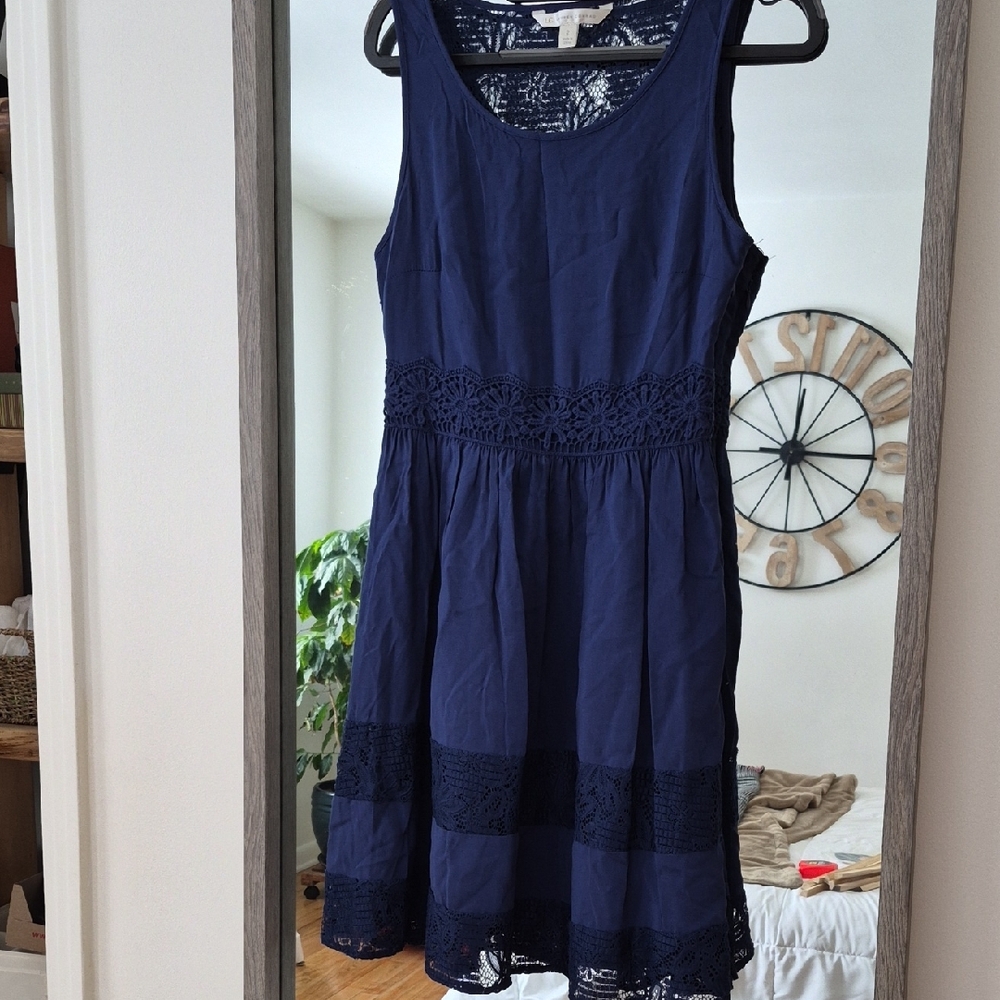 LC Lauren Conrad Navy Blue Dress